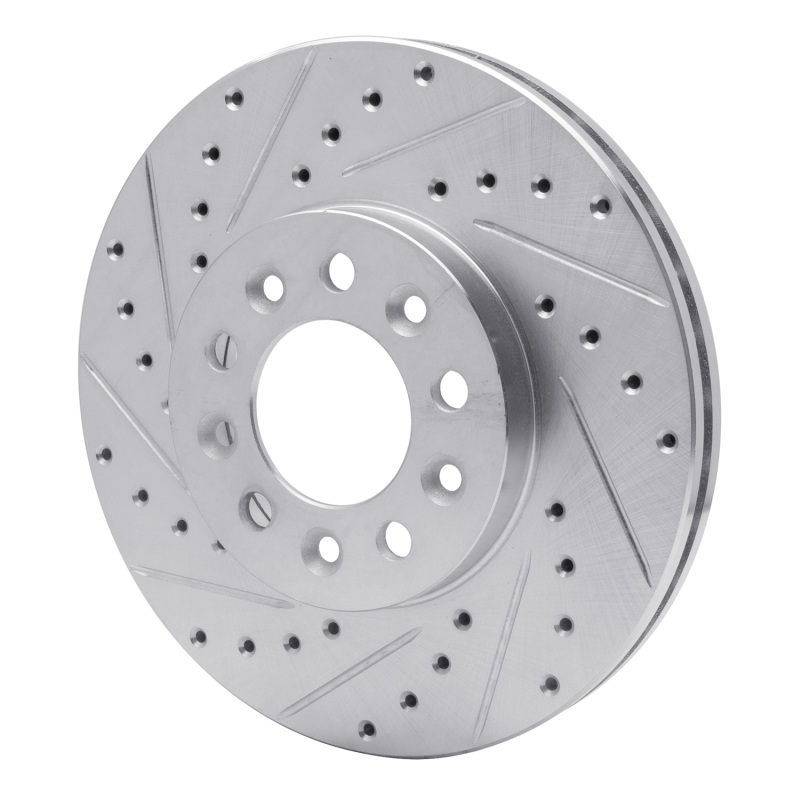 Ford Windstar Brake Rotor (1) - Front Left - R1 Concepts - Drilled & Slotted - Silver - `99-`03